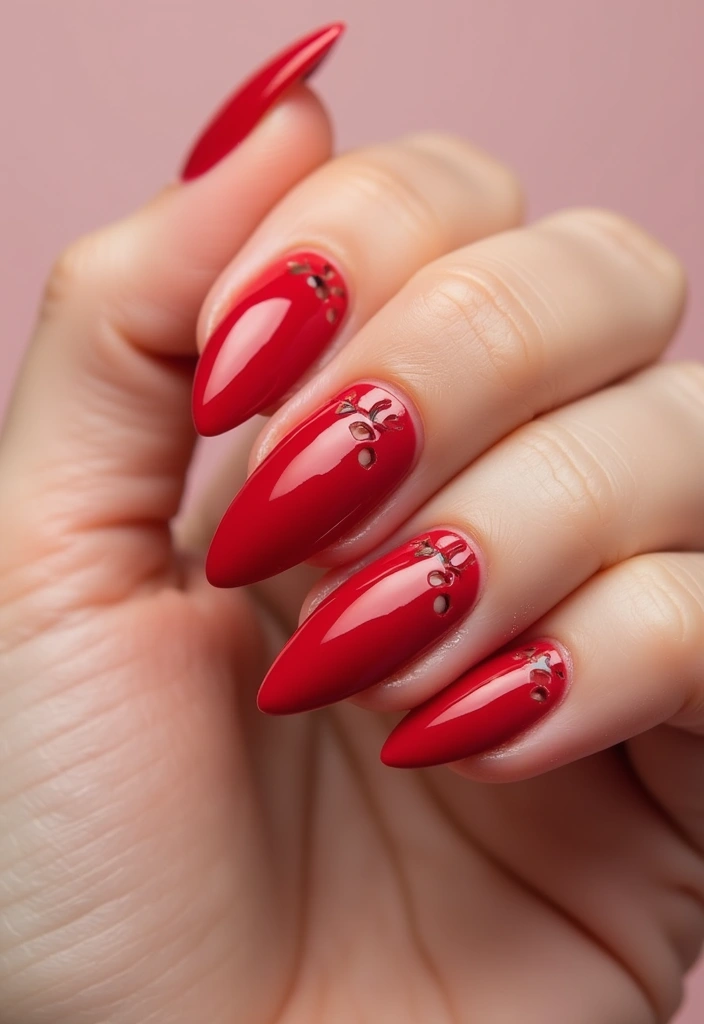 26 Timeless Red Nail Inspo Almond Designs for Any Occasion - 18. Elegant Red with Negative Space