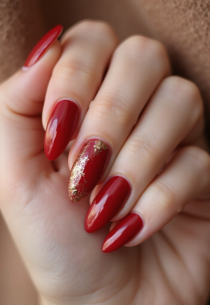 26 Timeless Red Nail Inspo Almond Designs for Any Occasion - 24. Classic Red with a Twist