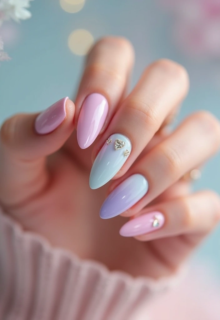 27 Magical Aura Nail Inspo Almond Ideas Trending This Year - 1. Pastel Dreamscape