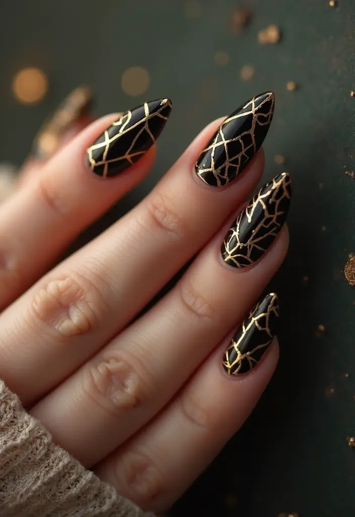 27 Magical Aura Nail Inspo Almond Ideas Trending This Year - 10. Art Deco Glam