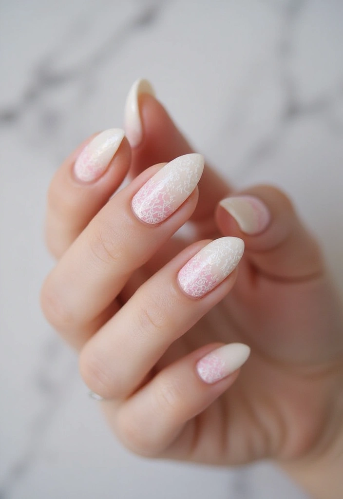 27 Magical Aura Nail Inspo Almond Ideas Trending This Year - 21. Ombre Lace
