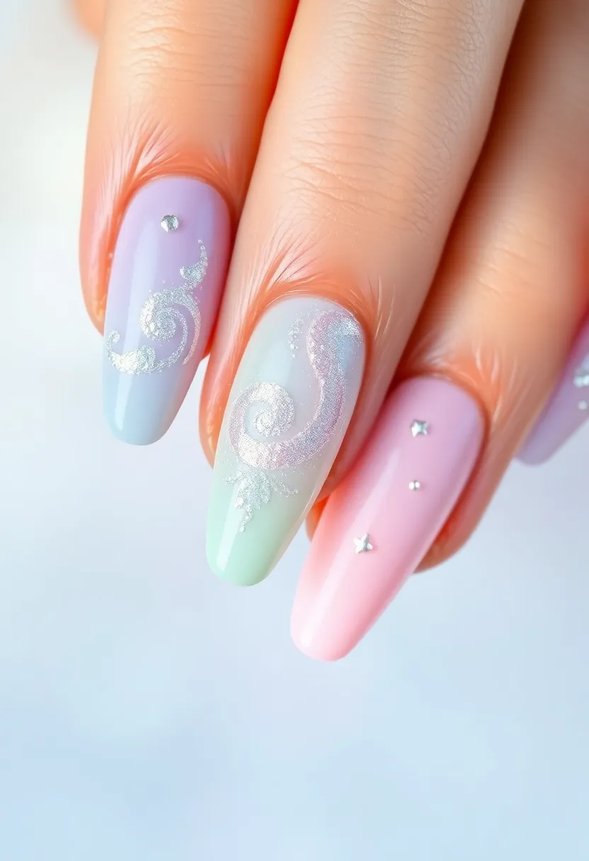 27 Magical Aura Nail Inspo Almond Ideas Trending This Year - 27. Mystical Unicorn