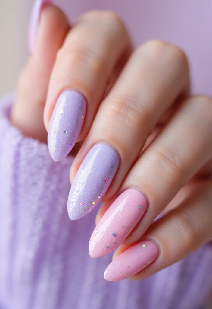 27 Magical Aura Nail Inspo Almond Ideas Trending This Year - 6. Ethereal Fairy Dust