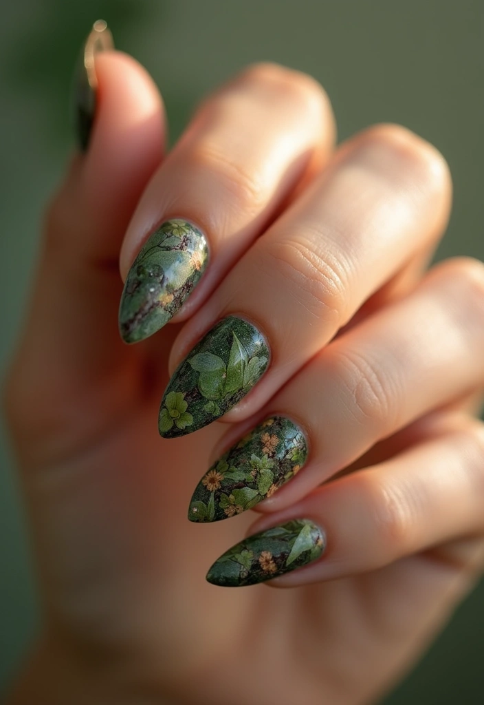 27 Nail Inspiration Almond Ideas That Will Elevate Your Look - 24. Nature-Inspired Textures for Organic Appeal