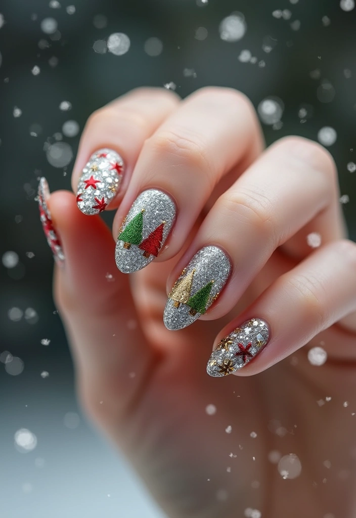 28 Cozy & Chic Nail Inspo Almond Winter Designs - 16. Holiday Cheer