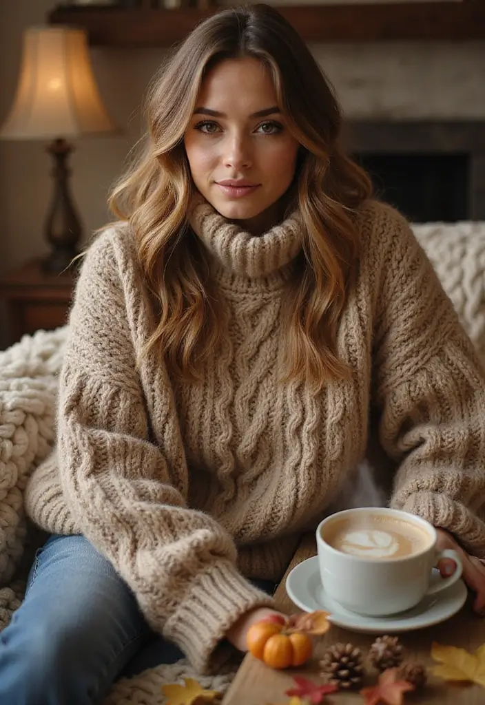 28 Cozy & Chic Nail Inspo Almond Winter Designs - 2. Warm Knitted Sweater