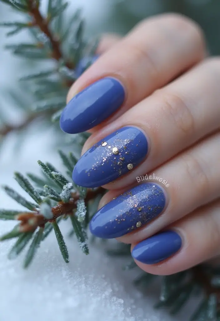 28 Cozy & Chic Nail Inspo Almond Winter Designs - 23. Blueberry Bliss