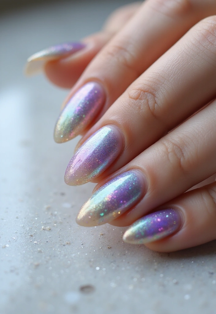 28 Fresh Gel X Nail Inspo Almond Designs You’ll Adore - 10. Iridescent Wonders