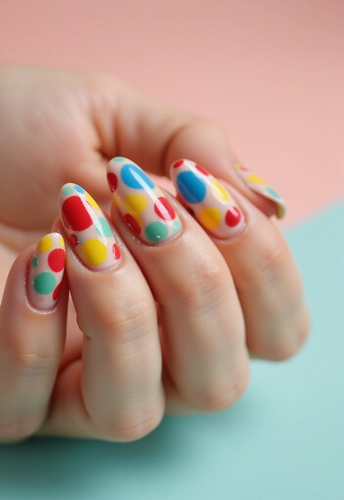 28 Fresh Gel X Nail Inspo Almond Designs You’ll Adore - 15. Retro Polka Dots
