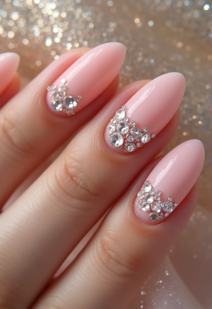 28 Fresh Gel X Nail Inspo Almond Designs You’ll Adore - 28. Dazzling Rhinestones
