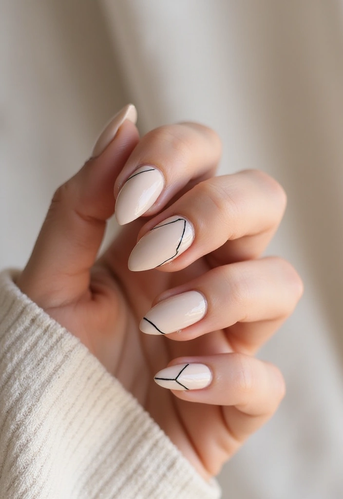 28 Fresh Gel X Nail Inspo Almond Designs You’ll Adore - 3. Minimalist Lines