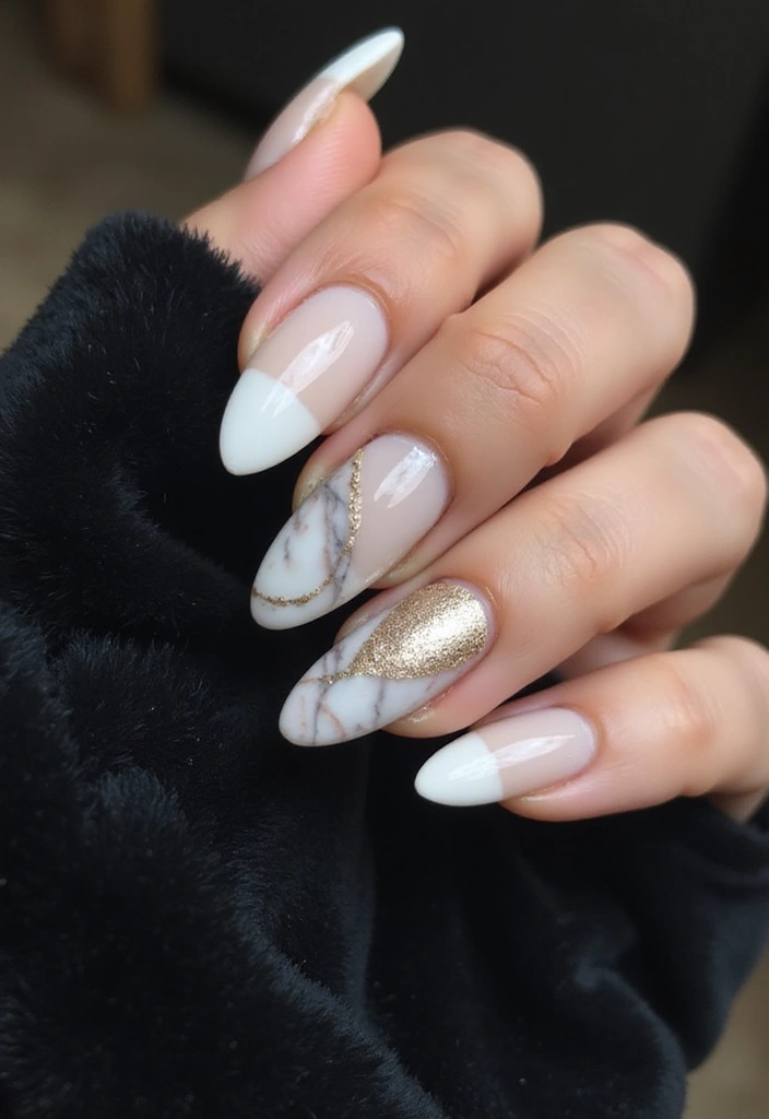 28 Fresh Gel X Nail Inspo Almond Designs You’ll Adore - 4. Textured Marble