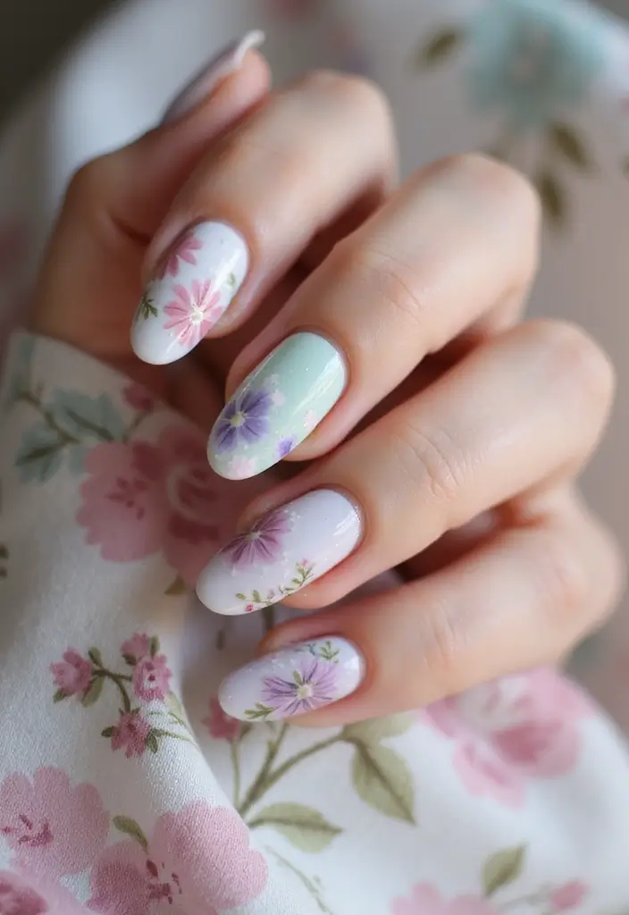 28 Fresh Gel X Nail Inspo Almond Designs You’ll Adore - 7. Floral Elegance
