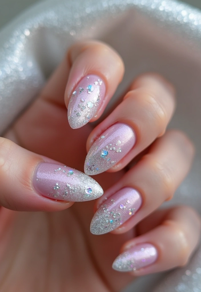 29 Classy Nail Inspo Acrylic Almond Styles to Copy - 12. Sparkly Glam with Glitter
