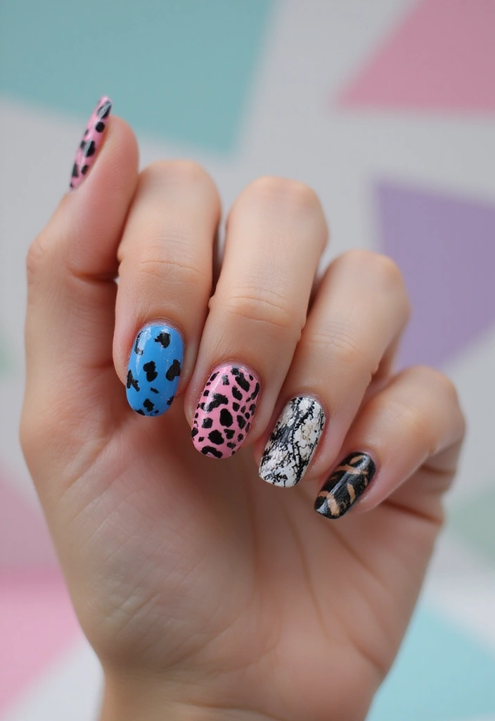 29 Classy Nail Inspo Acrylic Almond Styles to Copy - 23. Cute Animal Prints