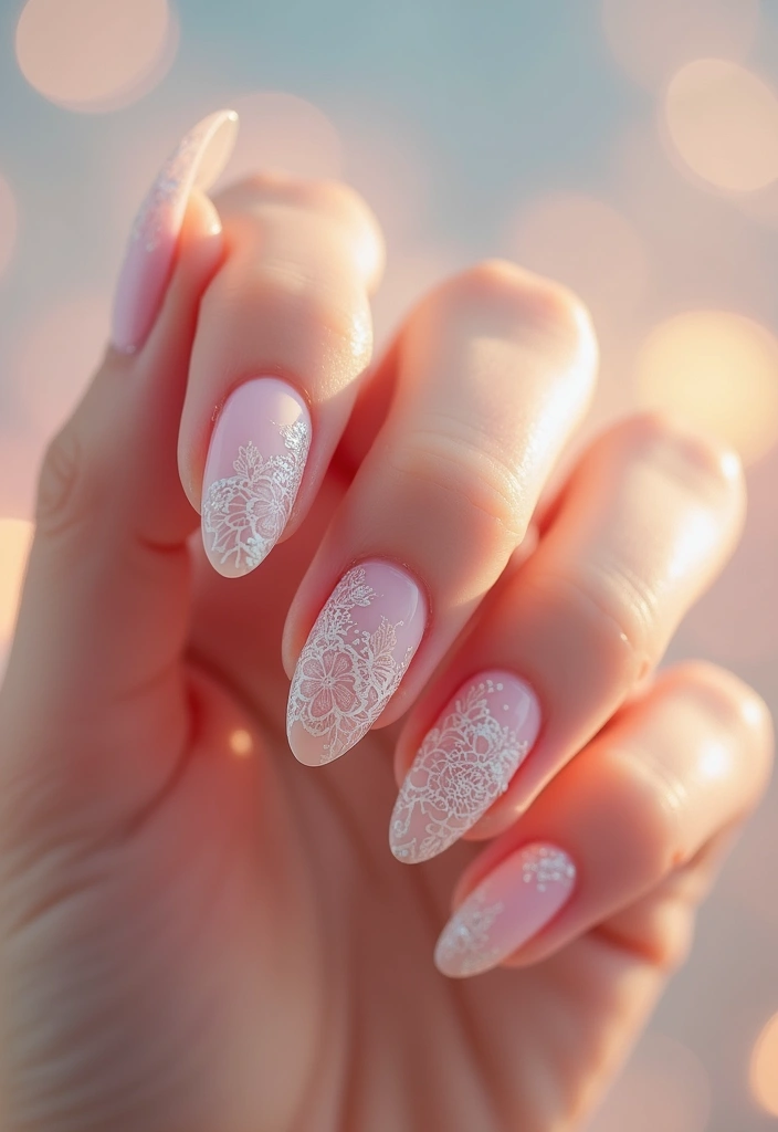 29 Classy Nail Inspo Acrylic Almond Styles to Copy - 24. Lovely Lace Details