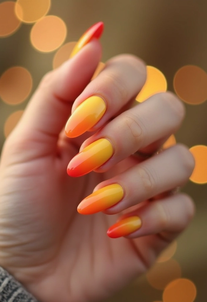 29 Classy Nail Inspo Acrylic Almond Styles to Copy - 9. Ombre Delight in Bright Colors
