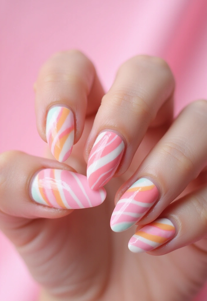 29 Pretty Pink Nail Inspo Almond Ideas for a Soft & Feminine Look - 22. Sweet Pink Candy Stripes