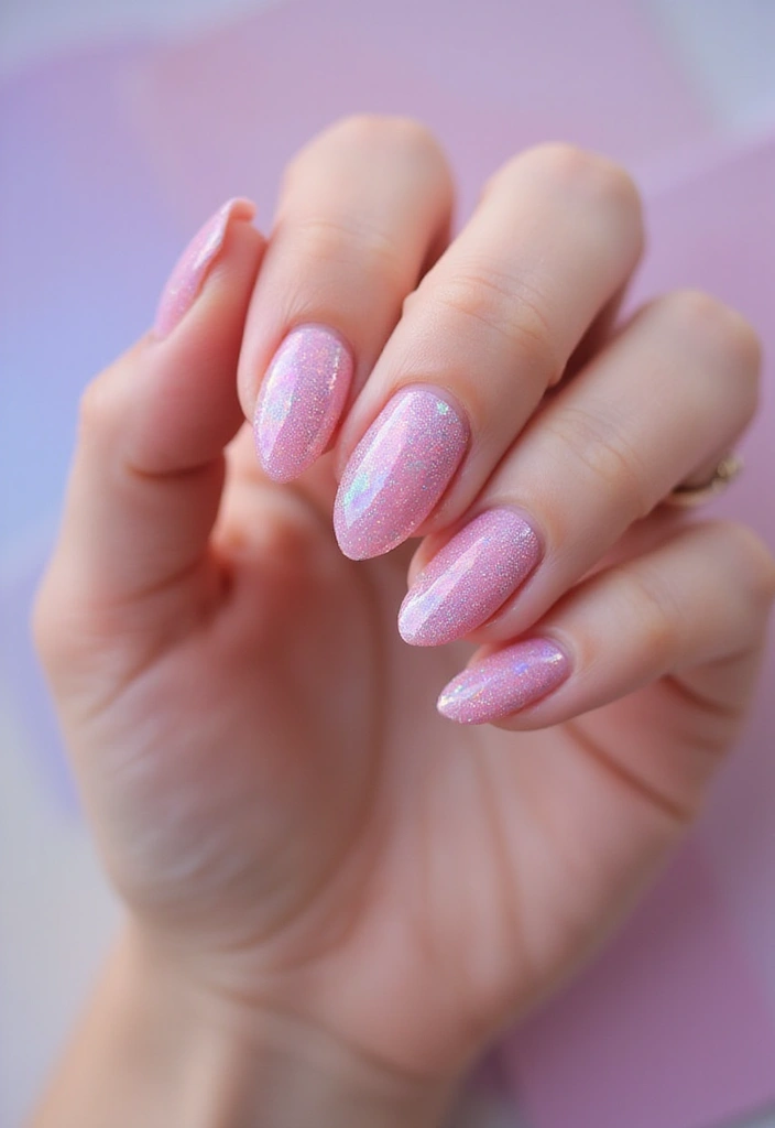 29 Pretty Pink Nail Inspo Almond Ideas for a Soft & Feminine Look - 23. Pink Holographic Dreams