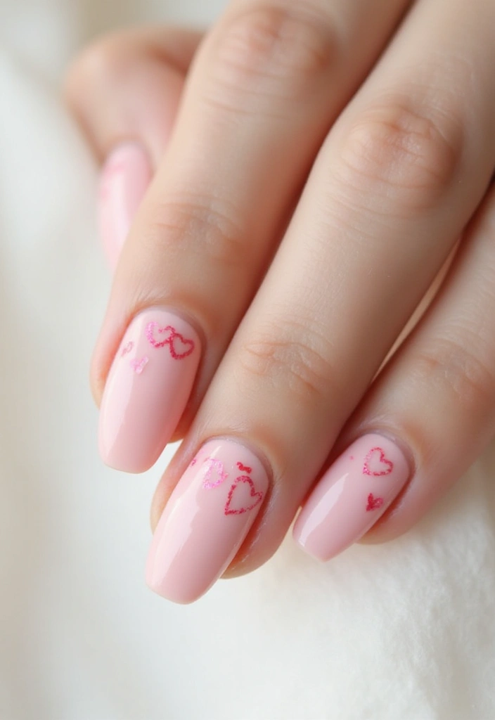 29 Pretty Pink Nail Inspo Almond Ideas for a Soft & Feminine Look - 24. Pink Hearts for Love