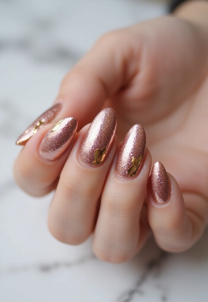 29 Pretty Pink Nail Inspo Almond Ideas for a Soft & Feminine Look - 5. Shimmering Rose Gold