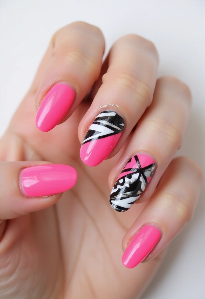 29 Pretty Pink Nail Inspo Almond Ideas for a Soft & Feminine Look - 7. Neon Pink Accents