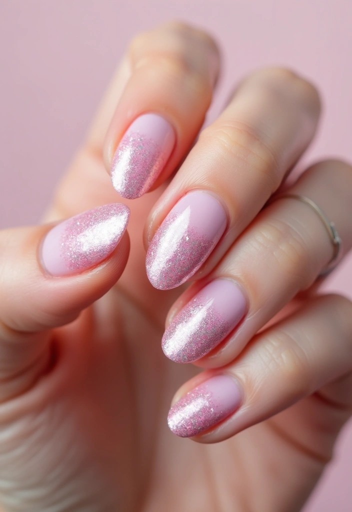 29 Pretty Pink Nail Inspo Almond Ideas for a Soft & Feminine Look - 8. Pink Glitter Gradient