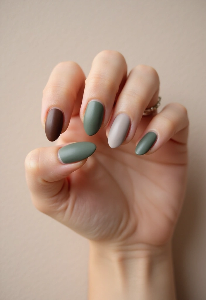29 Stunning Nail Inspo Almond Shape Designs to Try Now - 1. Earthy Tones and Textures