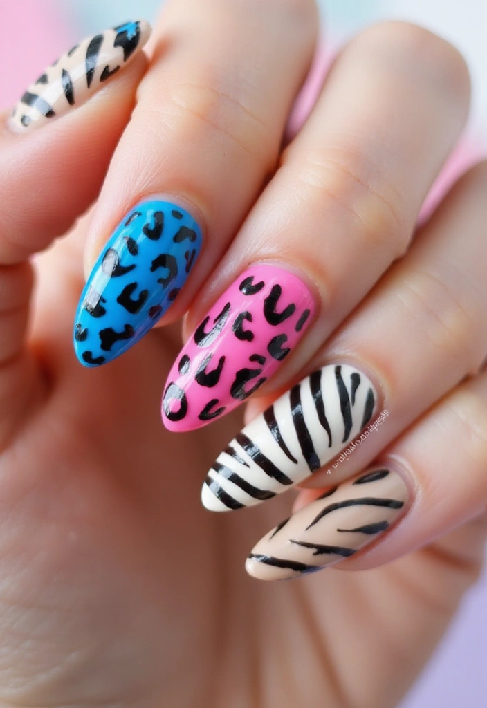 29 Stunning Nail Inspo Almond Shape Designs to Try Now - 18. Animal Prints