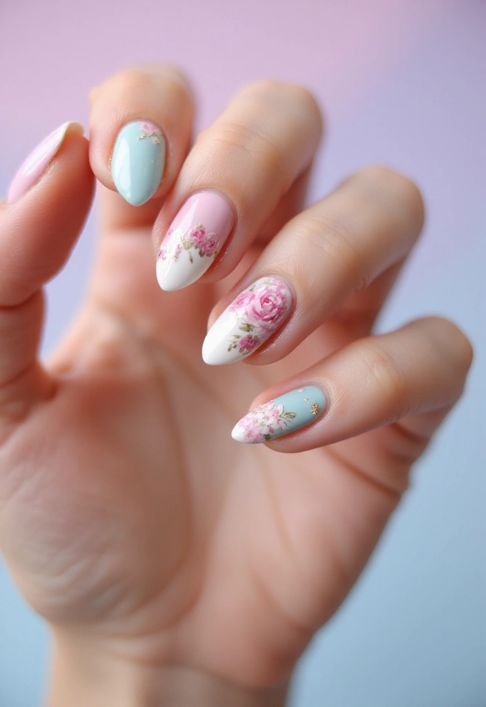 29 Stunning Nail Inspo Almond Shape Designs to Try Now - 2. Floral Fantasy