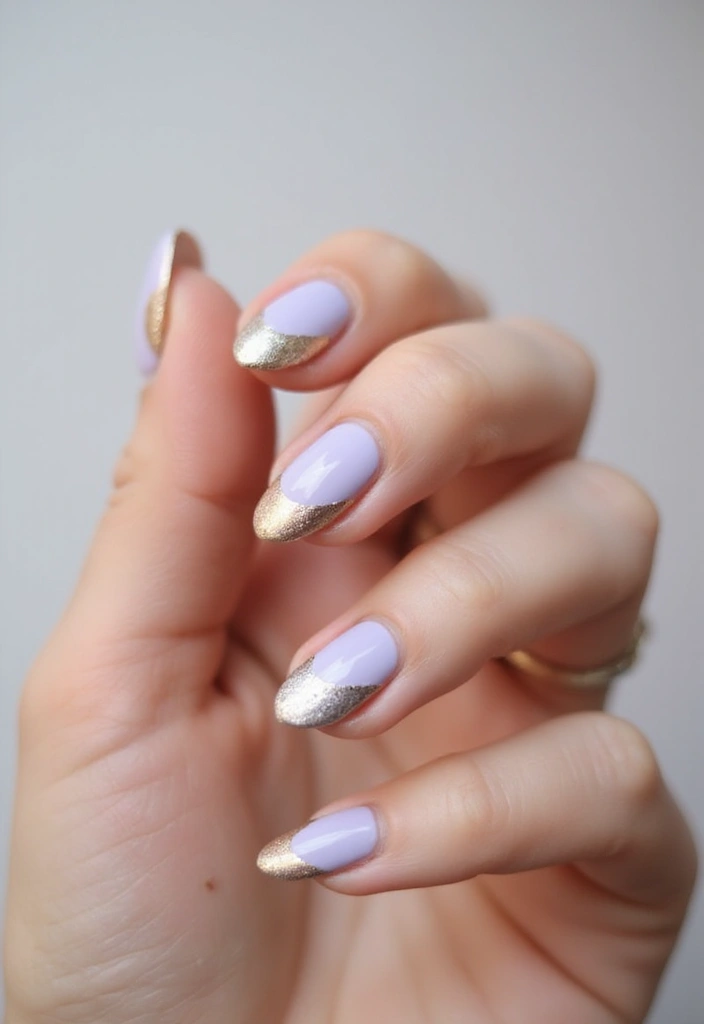 29 Stunning Nail Inspo Almond Shape Designs to Try Now - 25. Classy Metallic French