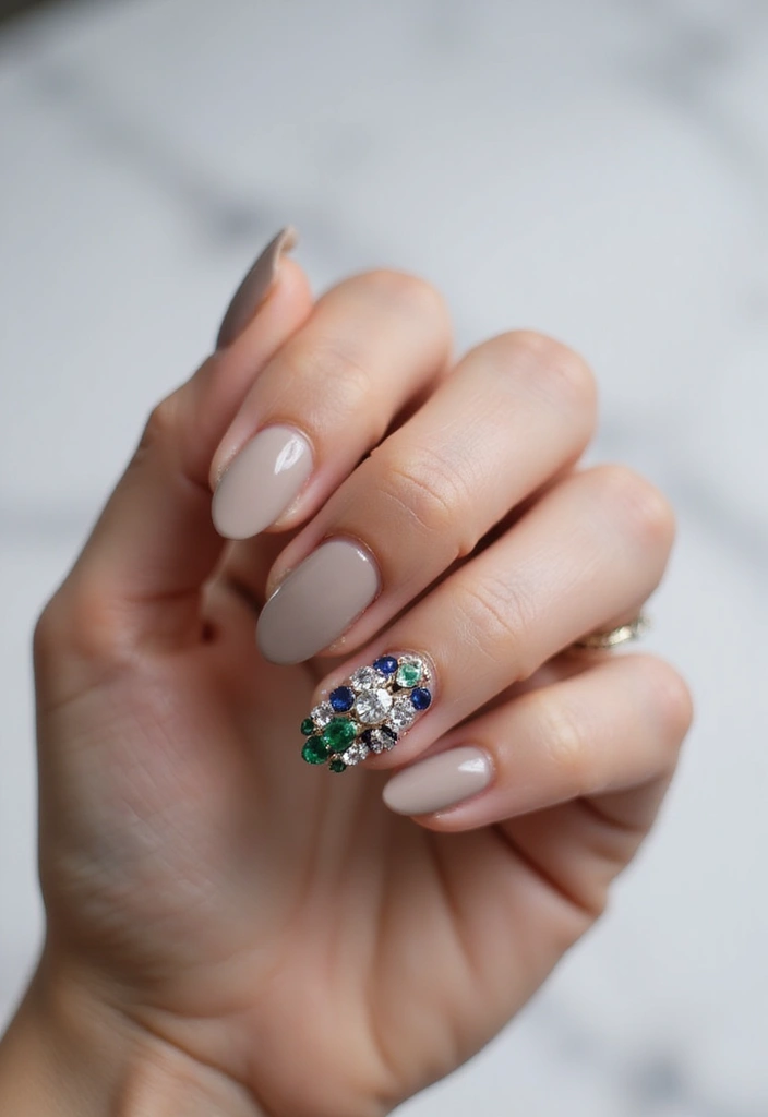 29 Stunning Nail Inspo Almond Shape Designs to Try Now - 27. Statement Gems