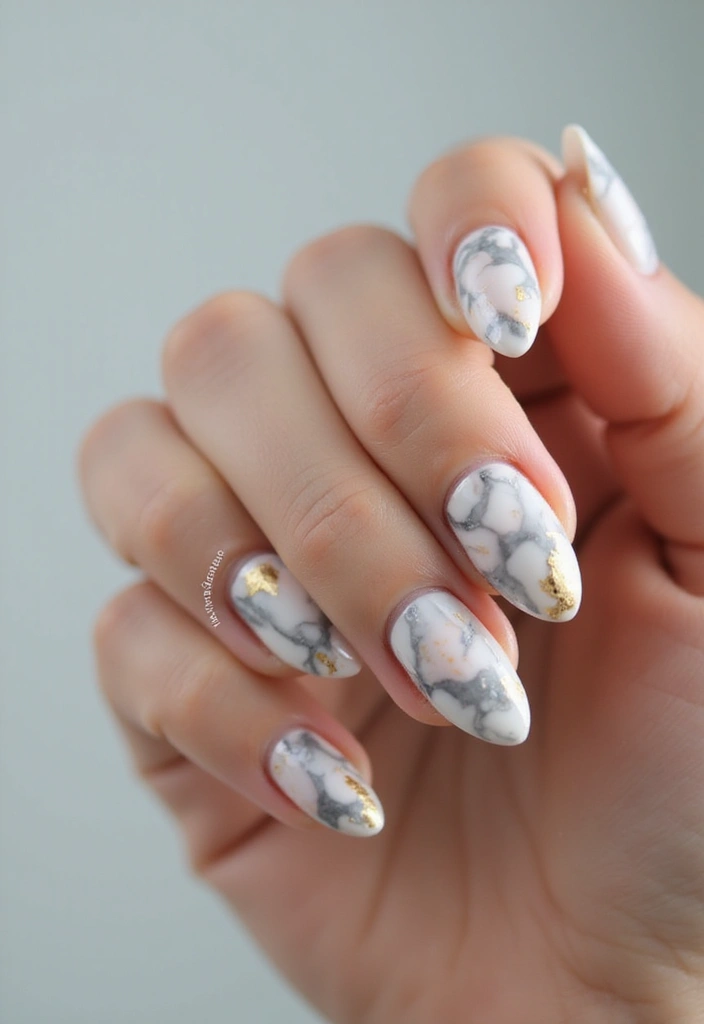 29 Stunning Nail Inspo Almond Shape Designs to Try Now - 5. Marble Magic