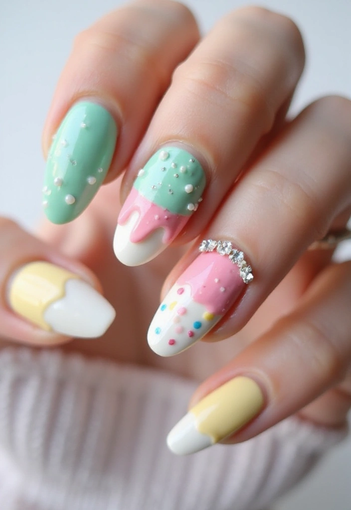 30 Bold Nail Inspo Long Almond Styles That Stand Out - 23. Sweet Treats