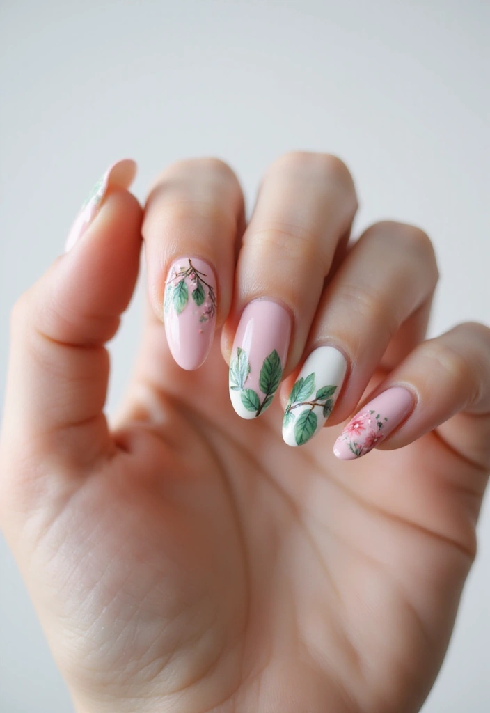 30 Bold Nail Inspo Long Almond Styles That Stand Out - 30. Nature Inspired