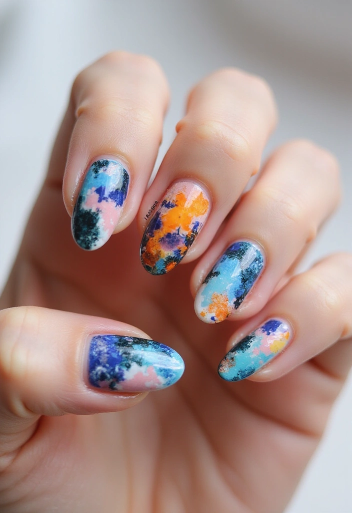 30 Bold Nail Inspo Long Almond Styles That Stand Out - 6. Abstract Art