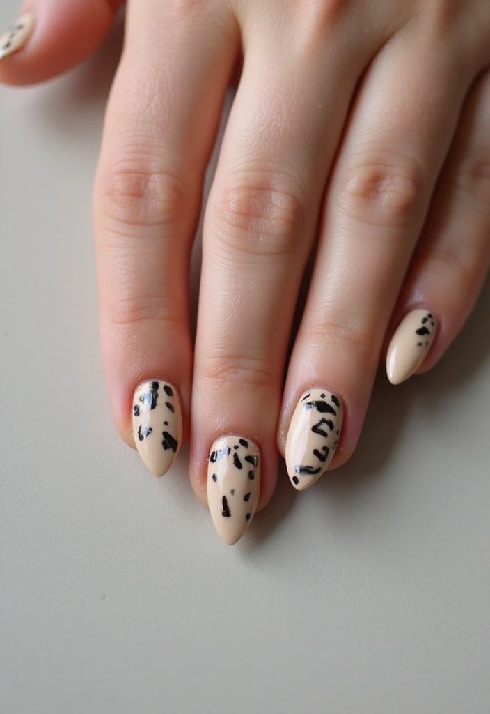 30 Cute Nail Inspo Almond Styles That Are Totally Adorable - 13. Creamy Beige with Animal Prints