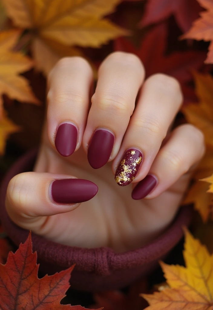 30 Gorgeous Fall Nail Inspo Almond Ideas You’ll Love - 1. Deep Burgundy Bliss