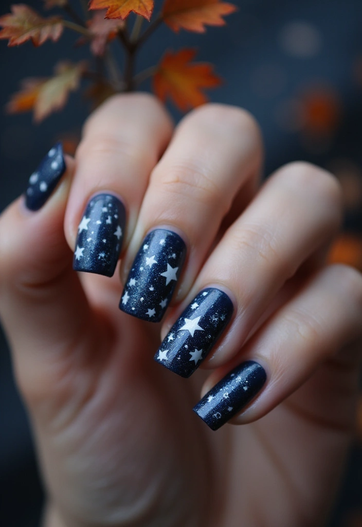 30 Gorgeous Fall Nail Inspo Almond Ideas You’ll Love - 11. Moonlit Night