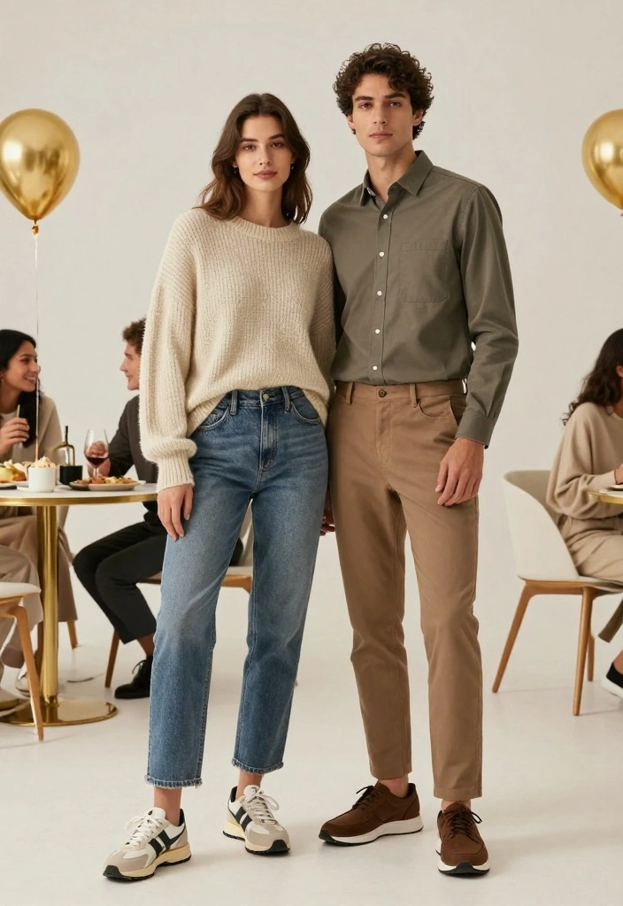 12 Classy Couples New Year’s Eve Outfit Ideas to Match in Style - 11. Coordinated Casuals 1