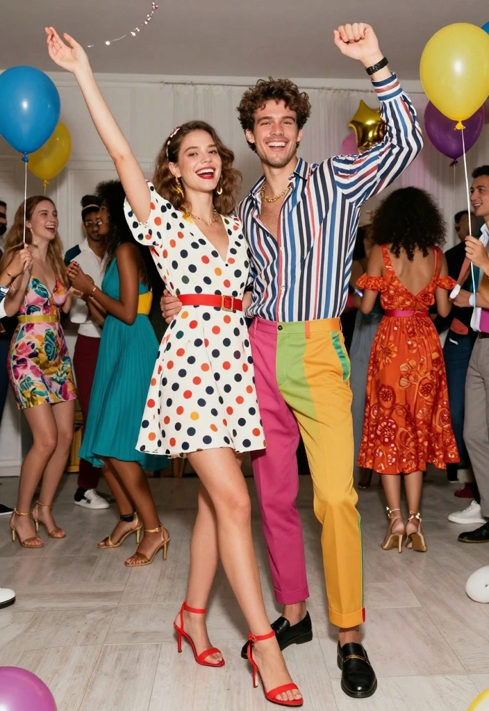12 Classy Couples New Year’s Eve Outfit Ideas to Match in Style - 8. Playful Patterns 1