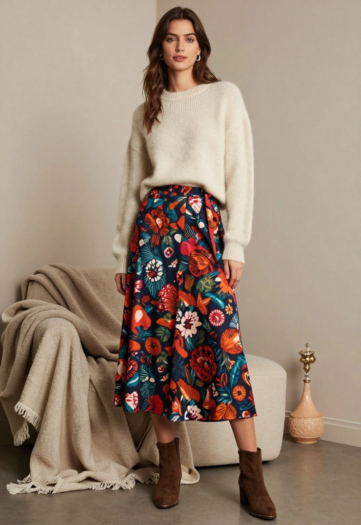 14 Casual New Year’s Eve Outfit Ideas for a Relaxed Night Out - 10. Casual Maxi Skirt with Cozy Sweater 1