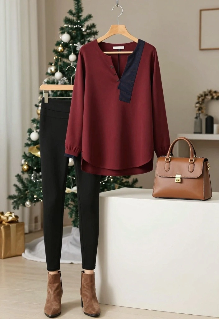 14 Casual New Year’s Eve Outfit Ideas for a Relaxed Night Out - 12. Stylish Tunic Top with Leggings 1