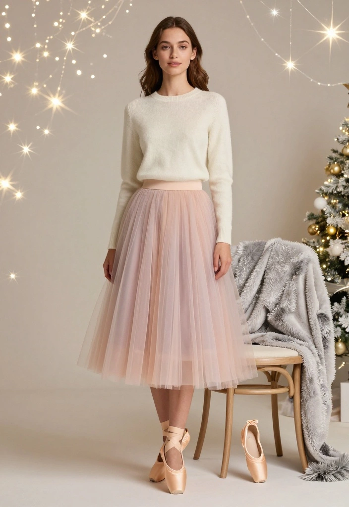 14 Simple New Year’s Eve Outfit Ideas for an Effortless Look - 11. Tulle Skirt and Fitted Sweater 1