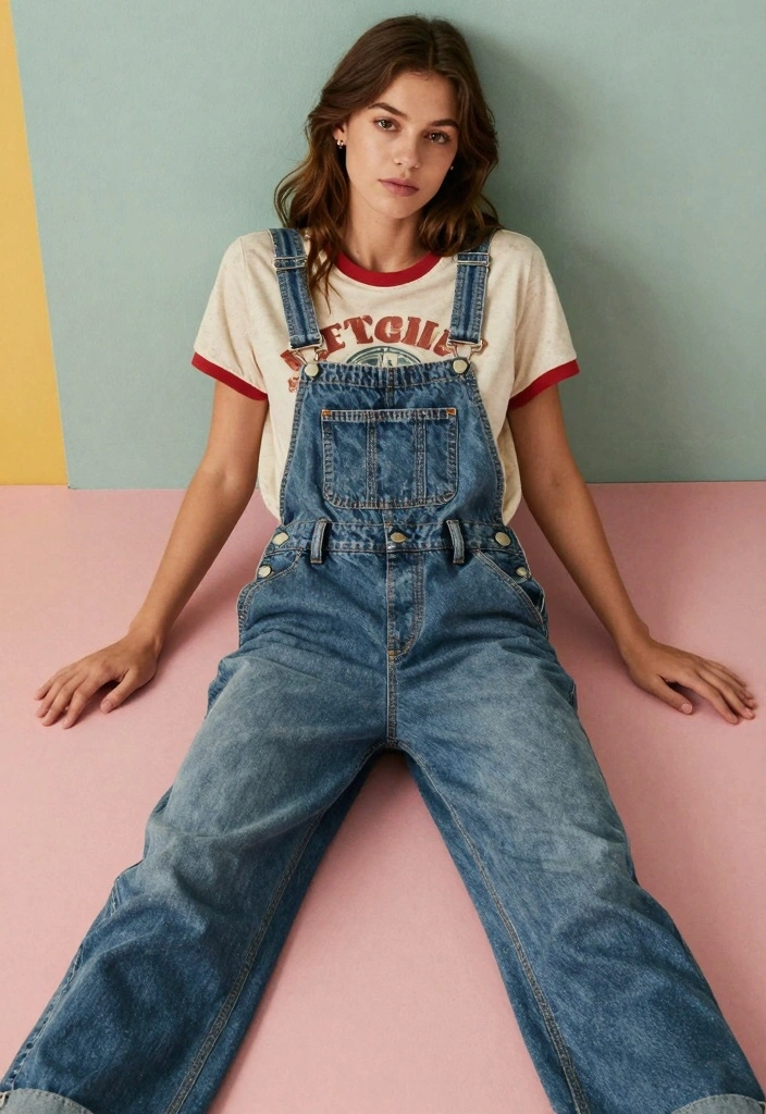 15 Casual New Year’s Eve Outfit Ideas That Still Look Stylish - 8. Vintage Tee with Stylish Overalls 1