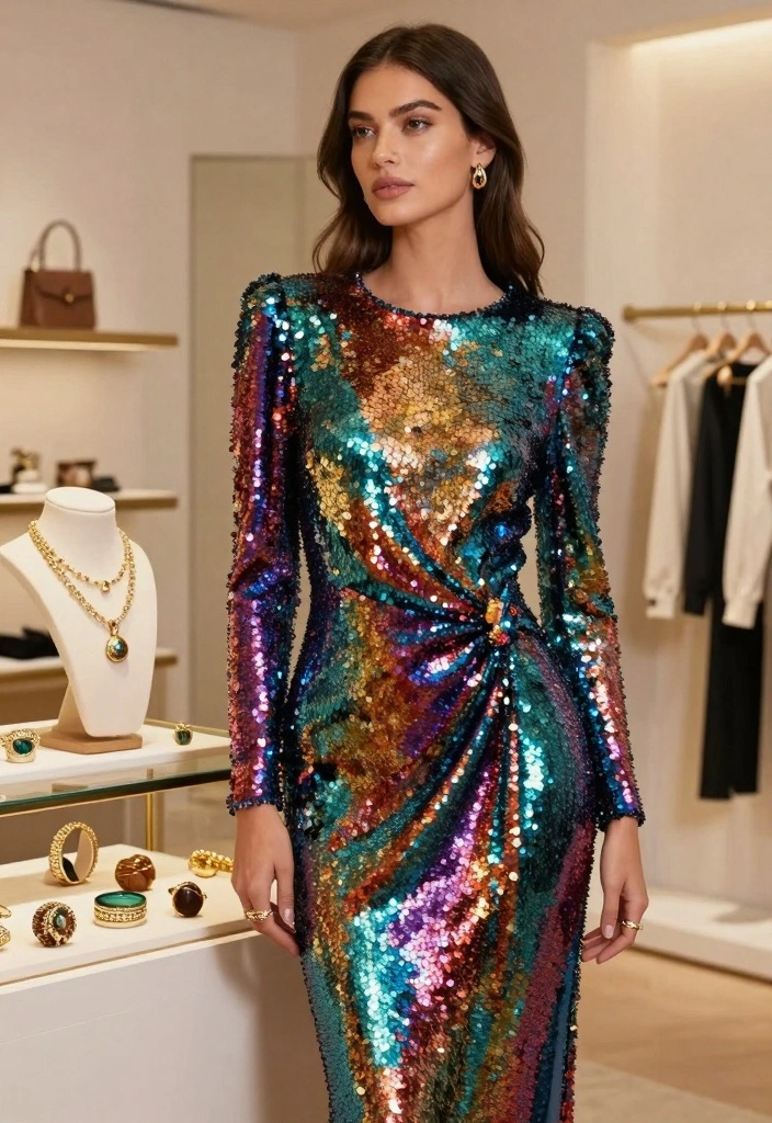 15 Classy New Year’s Eve Outfit Ideas for a Chic Night Out - 1. Sustainable Sequin Dress 1