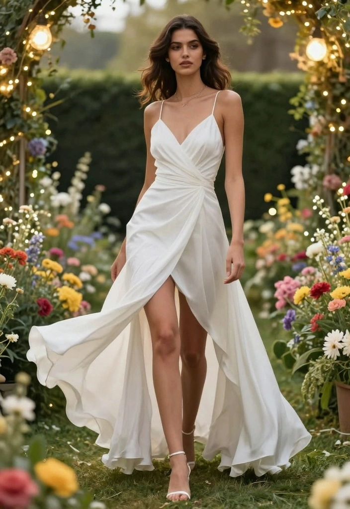 15 White New Year’s Eve Outfit Ideas for a Fresh & Elegant Style - 11. White High-Low Dress 1