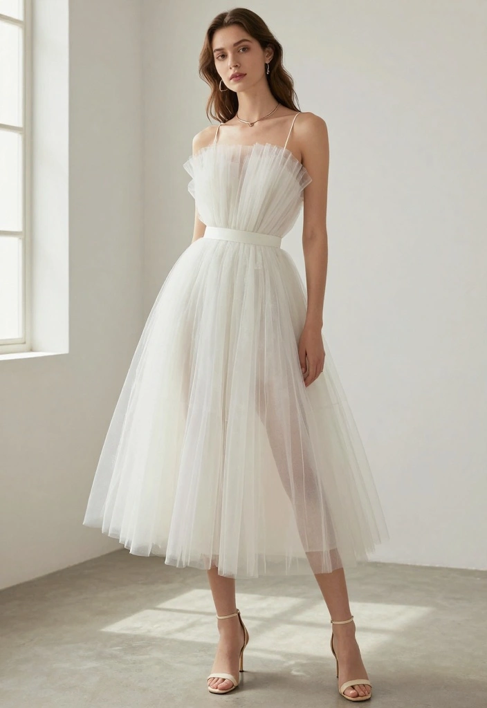 15 White New Year’s Eve Outfit Ideas for a Fresh & Elegant Style - 14. White Tulle Skirt and Fitted Top 1