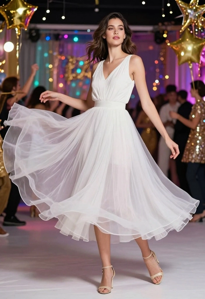 15 White New Year’s Eve Outfit Ideas for a Fresh & Elegant Style - 3. Festive White Midi Skirt 1