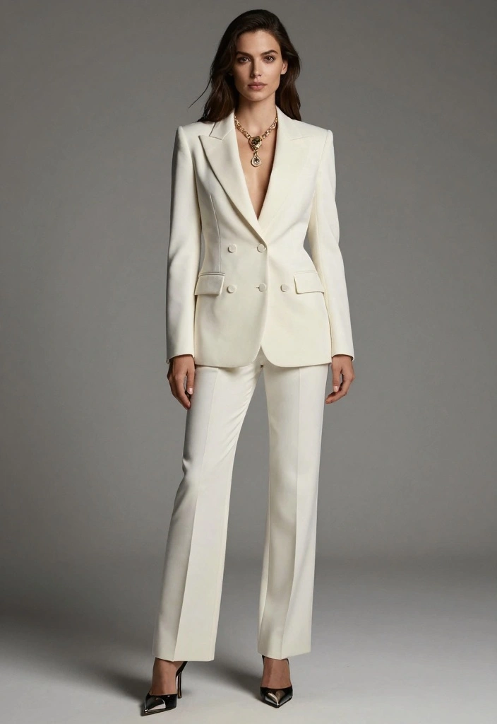 15 White New Year’s Eve Outfit Ideas for a Fresh & Elegant Style - 4. Sleek White Suit 1